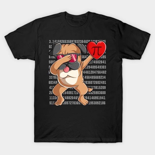 Dabbing Pug Happy Pi Day Funny Math Lover Gift T-Shirt by HCMGift